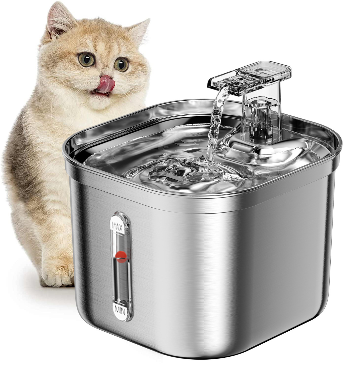 Pet Water Dispenser Stainless Steel Cat Water Fountain Automatic Circulation Electronic Pet Supplies Smart Drinking Dog Bowls