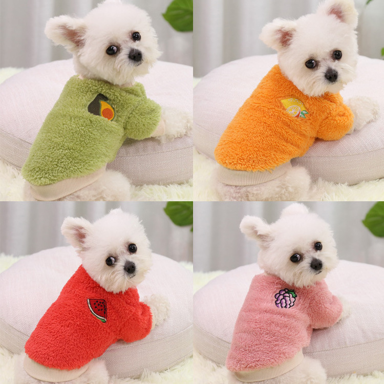 2021 New Fruit Design Warm XS Teddy Pomeranian Small Dog Clothes Pet Apparel Dogs Cloth Pet Clothes