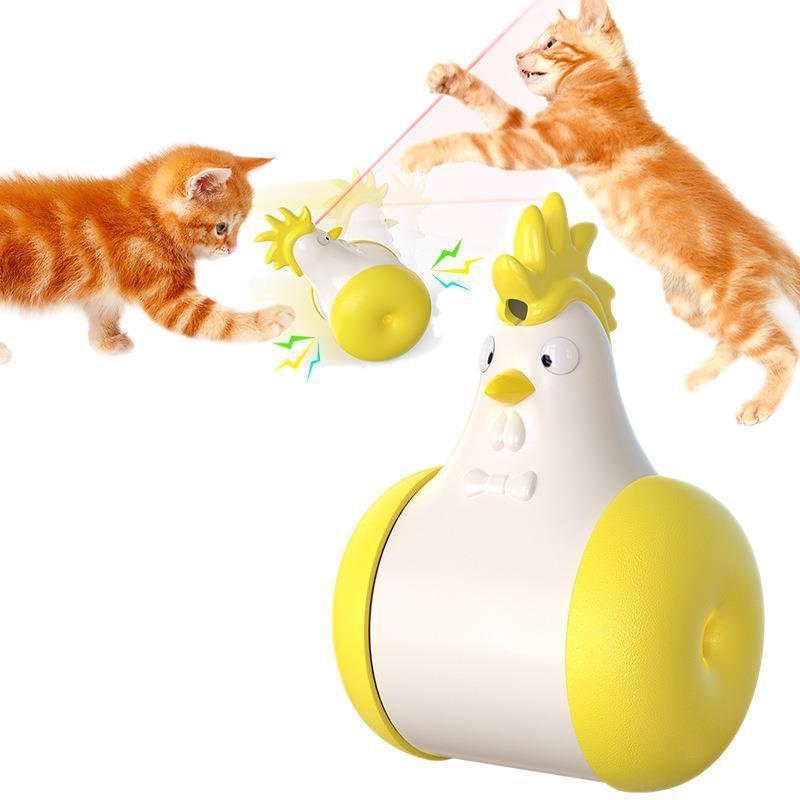 Wholesale Interactive Bulk Rooster Shape Vocal Pet Accessories Funny Cat Laser Toy Cat Multifunction Toys Laser Cat Toy