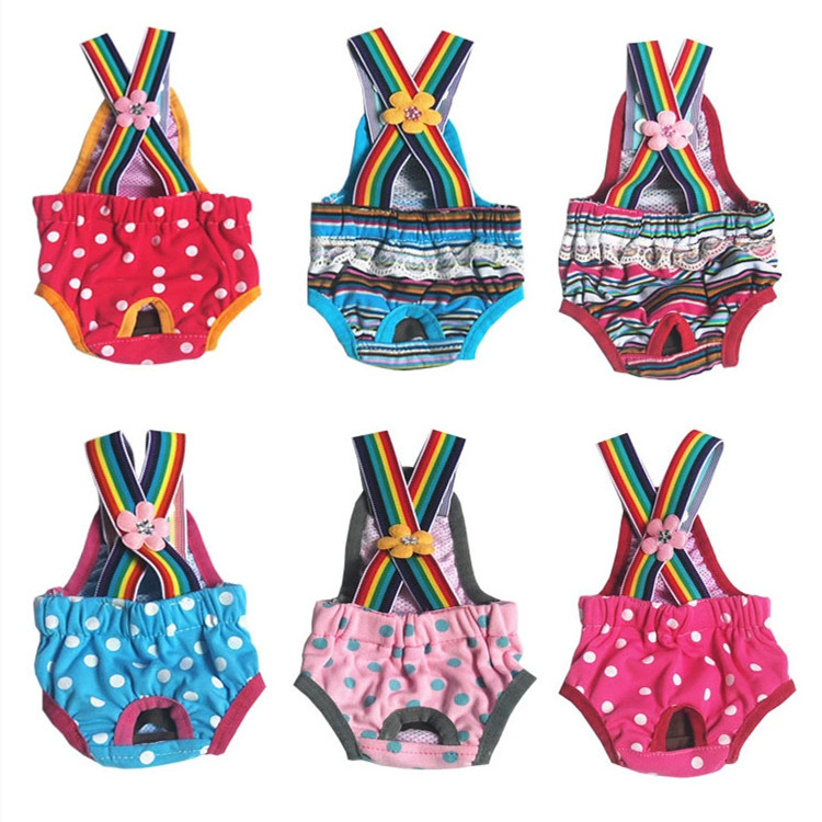 Ecologic Suspenders Cute Washable Teddy Puppy Belly Band Wrap Male Female Dog Diapers Pet Sanitary Diapers Reusable Dog Diapers