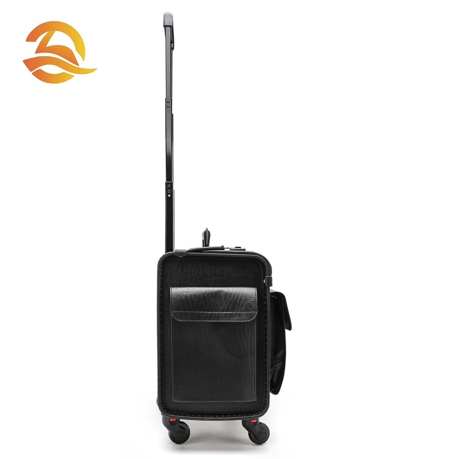 Lightweight pull rod handheld leather flight case suitable for lawyers, flight attendants, and captain's travel bags