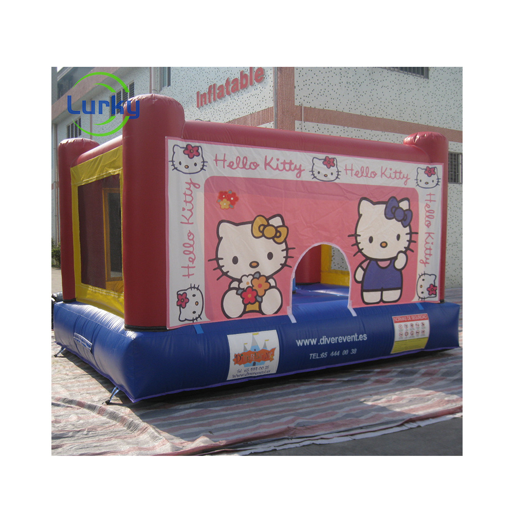 Hot Sale Pink Bouncy Inflatable Cartoon Cat Bouncer Jumping Castle Bounce House For Kids