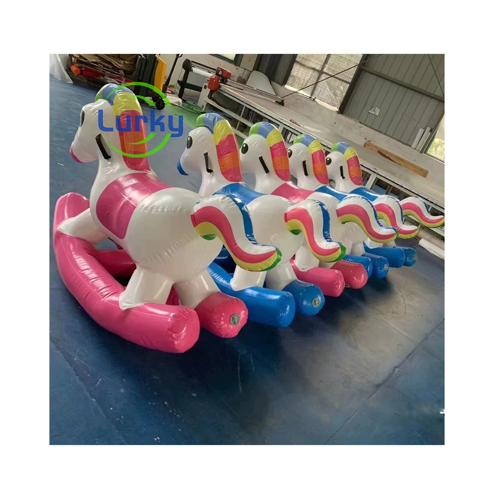 Customized Inflatable Pvc Bouncing Horse Toys Inflatable Rocking Pony Horse Kindergarten Inflatable Horse Viking For Water Park