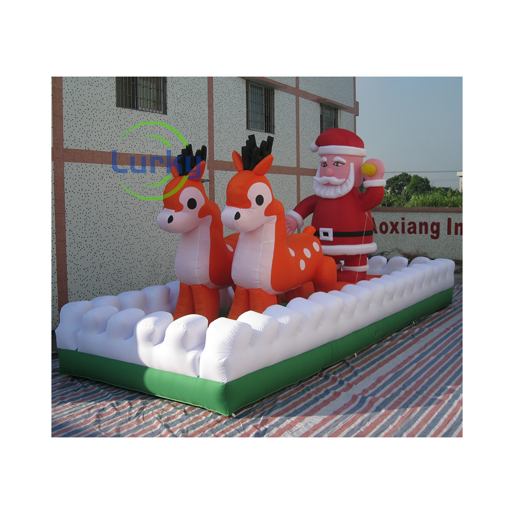 funny attraction christmas outdoor inflatable large christmas inflatable with santa and deers