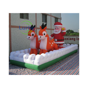 funny attraction christmas outdoor inflatable large christmas inflatable with santa and deers