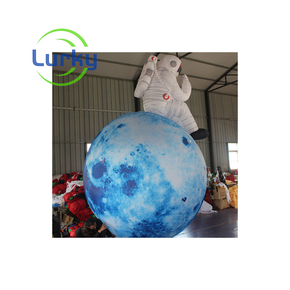 Commercial Wholesale Led Lighted Inflatable Moon Globe Balloon With Light PVC Earth Moon Gas Model Inflatable Large Luminescence