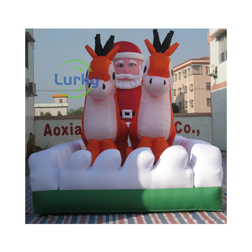 funny attraction christmas outdoor inflatable large christmas inflatable with santa and deers