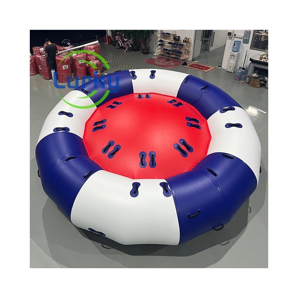 Lurky Customized Large Inflatable Flying Water Spinning Toy Sea Inflatable Semi Boat  Water Tube Disco Boat