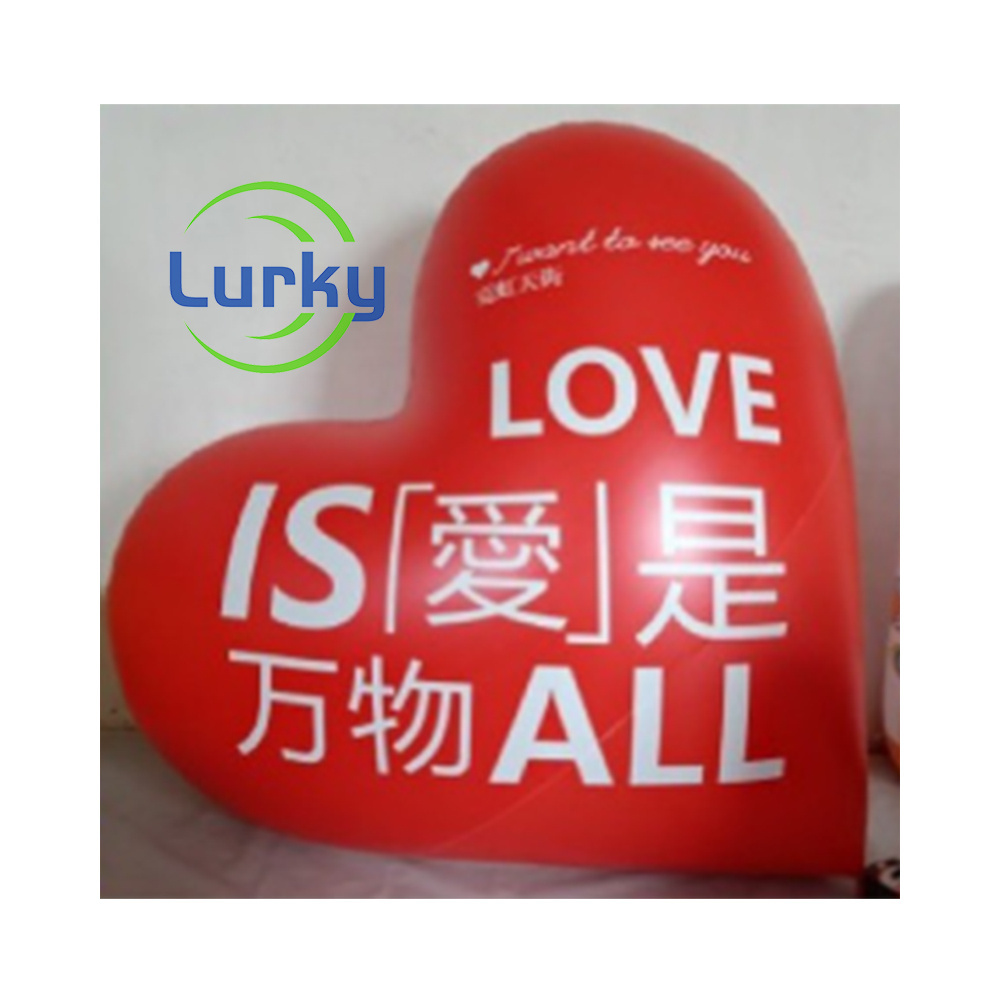 Hot Sale Inflatable Red Heart Giant Inflatable Plush Heart Inflatable Love Heart For Decoration / Valentine's Day / Wedding