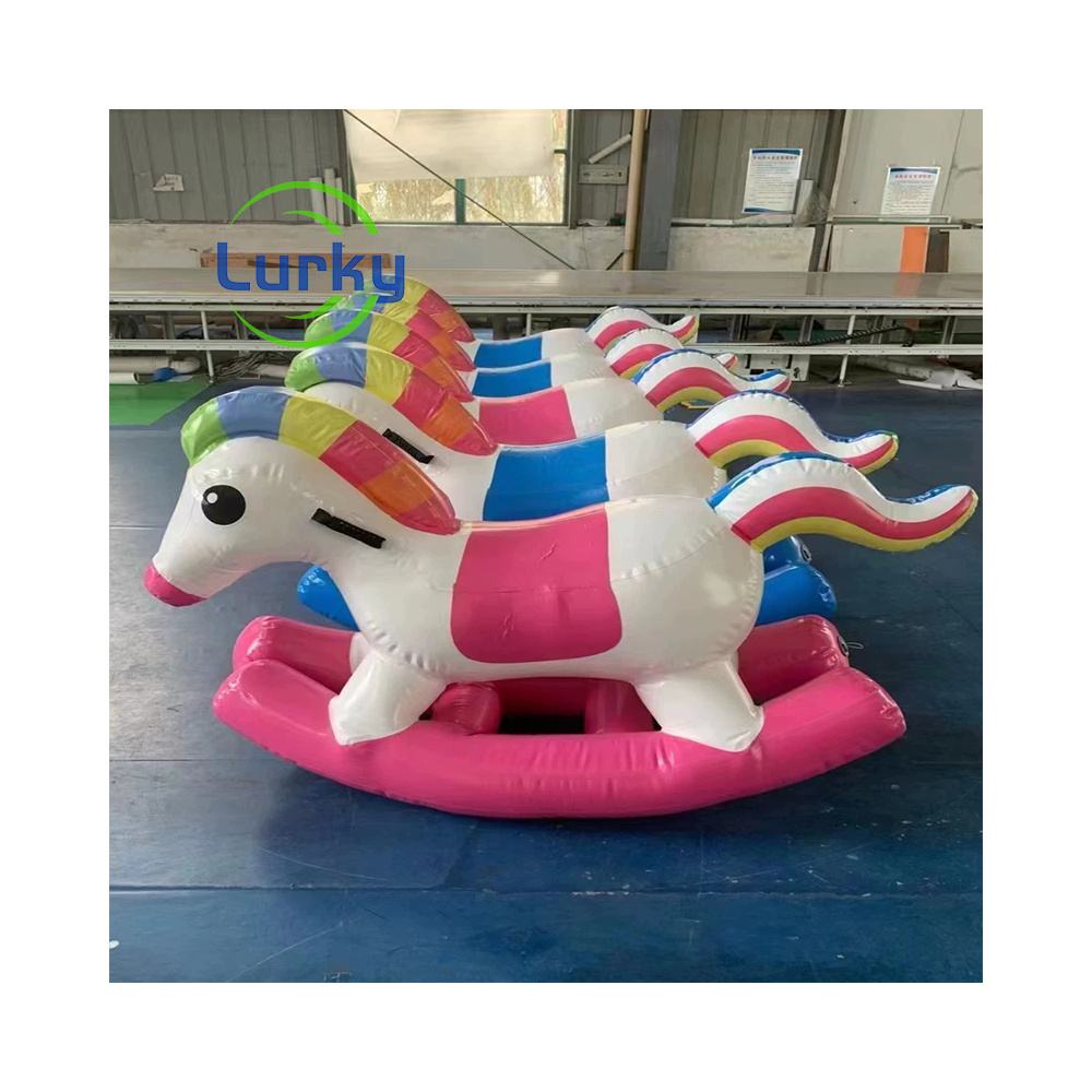 Customized Inflatable Pvc Bouncing Horse Toys Inflatable Rocking Pony Horse Kindergarten Inflatable Horse Viking For Water Park