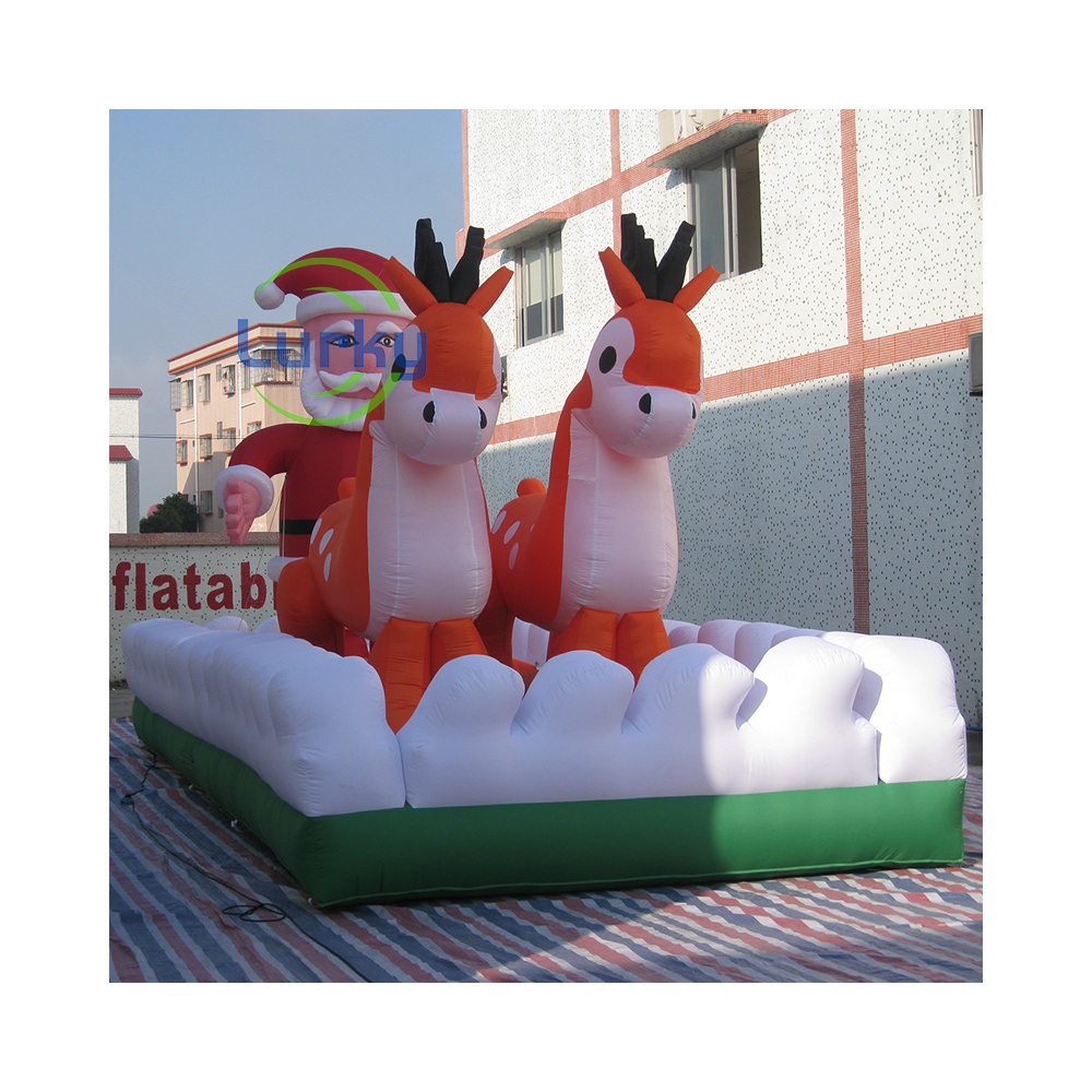 funny attraction christmas outdoor inflatable large christmas inflatable with santa and deers