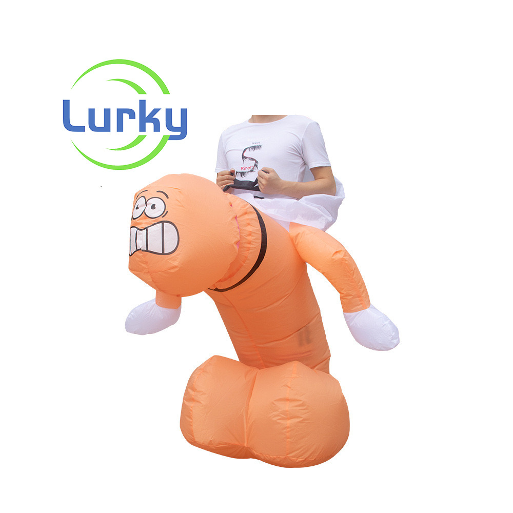 Factory Price Hot Sale More Colors Blow Up Animal Suit Cosplay Ride On Cock Penis Costume Inflatable Costume For Adult and Men