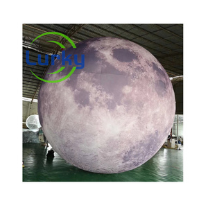 Commercial Wholesale Led Lighted Inflatable Moon Globe Balloon With Light PVC Earth Moon Gas Model Inflatable Large Luminescence