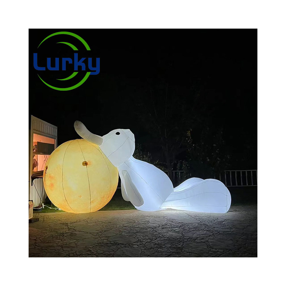 Commercial Wholesale Led Lighted Inflatable Moon Globe Balloon With Light PVC Earth Moon Gas Model Inflatable Large Luminescence