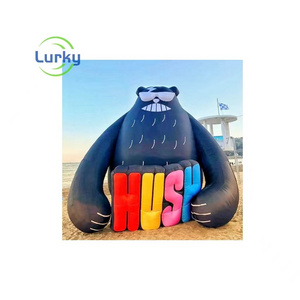 Advertising Inflatable Decoration Blow Up Cute Black Bear Inflatables 5m Giant Inflatable Cartoon Character Model FACTORY PRICE