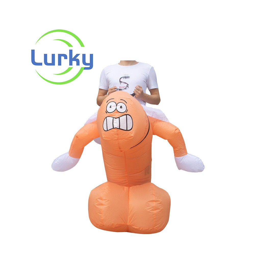 Factory Price Hot Sale More Colors Blow Up Animal Suit Cosplay Ride On Cock Penis Costume Inflatable Costume For Adult and Men