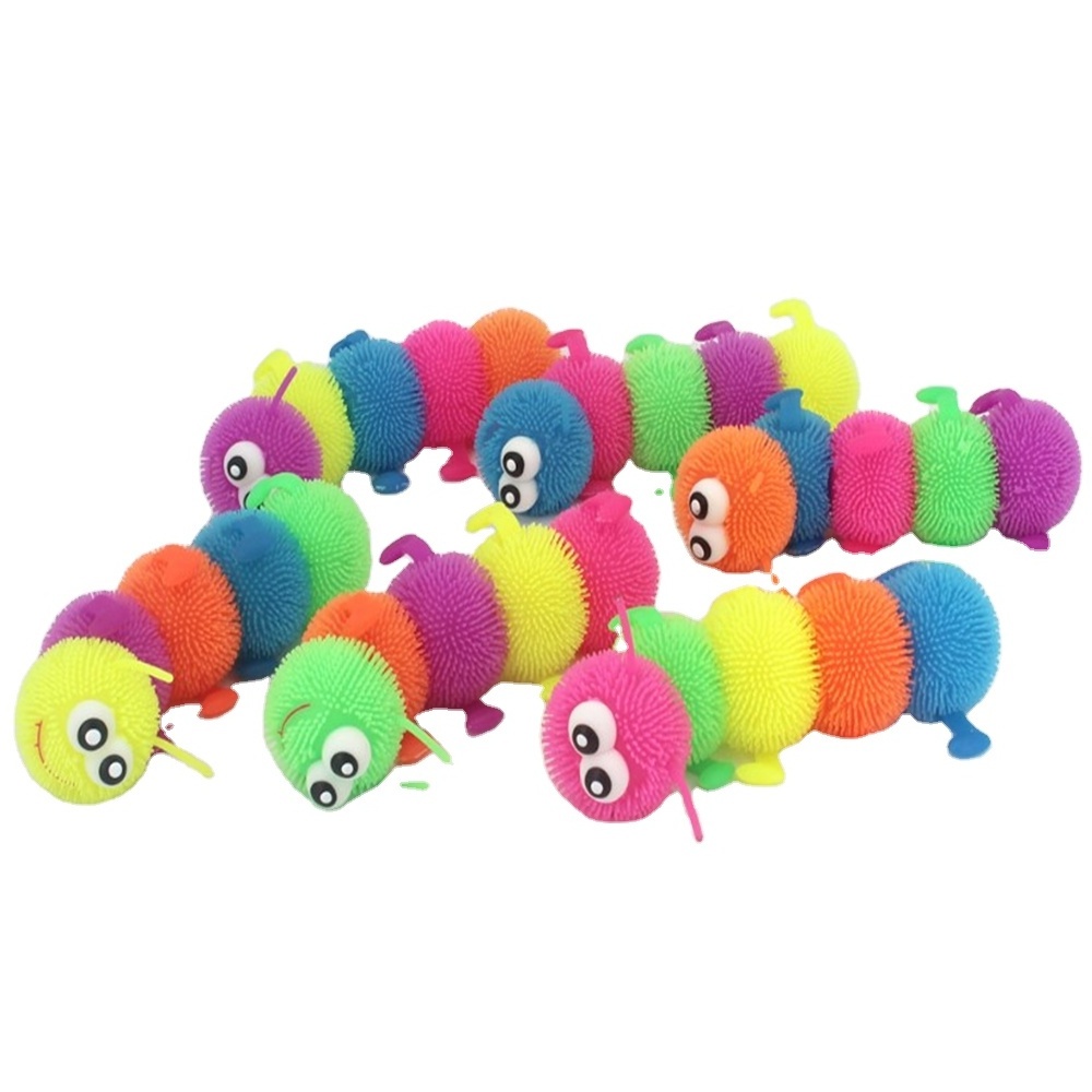 Fidget toy funny flashing worm toys Soft Stretchy Relief anti stress Toys Children Gifts