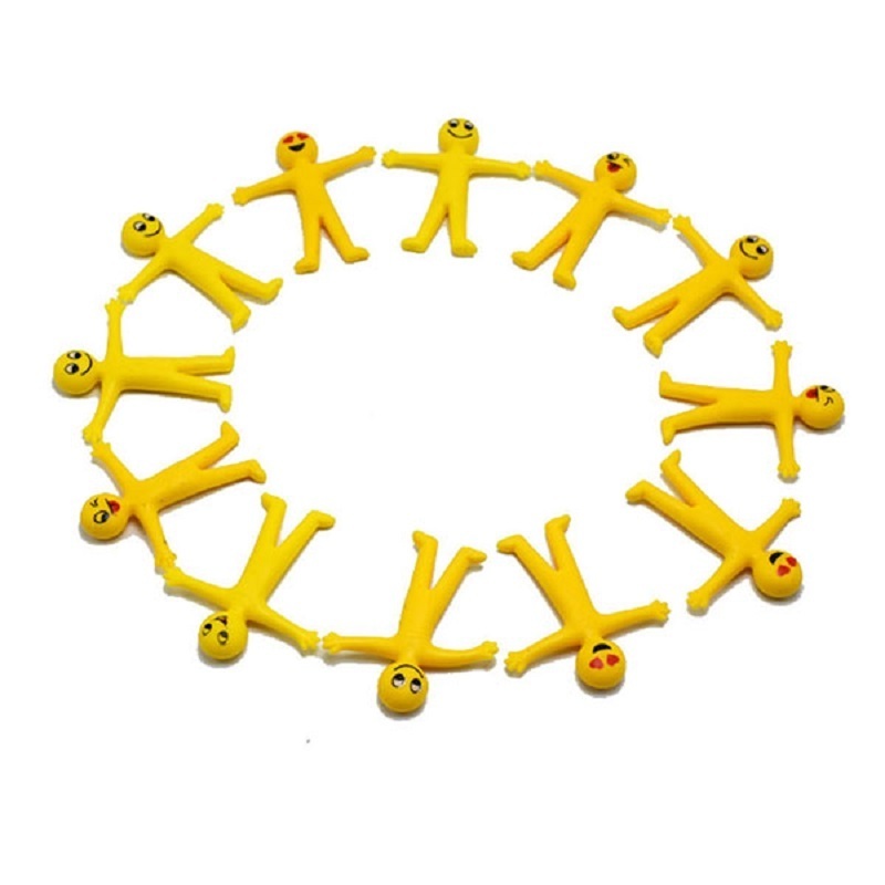 Smiley Man Stretchy Toy Stress Relief Bouncy Fidget Toy Adorable Colorful Yellow Party Favors School Prizes Birthday Gifts