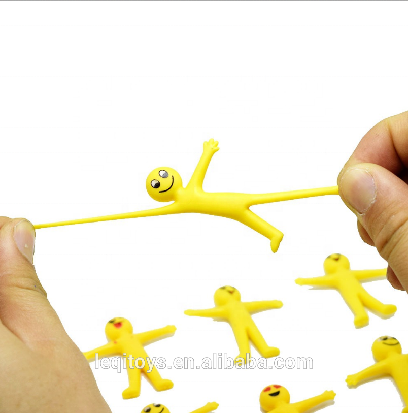 Smiley Man Stretchy Toy Stress Relief Bouncy Fidget Toy Adorable Colorful Yellow Party Favors School Prizes Birthday Gifts