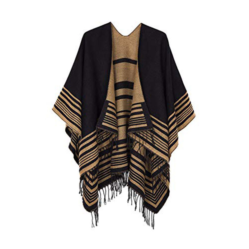 Guaranteed quality hot sale cashmere poncho shawls stylish luxury brand plaid fringe ladies poncho and stoles