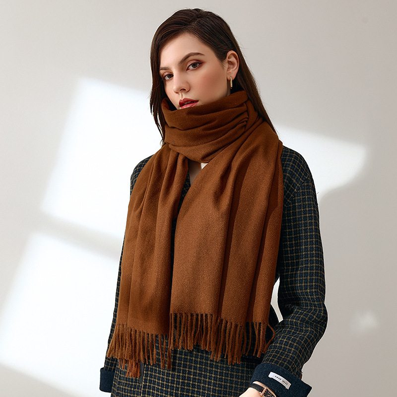 Cashmere Shawl 2023 Pashmina Winter Wool Scarves Jacquard Pashminas India Pure Inde Fashion Cotton Women Tartan Scarf