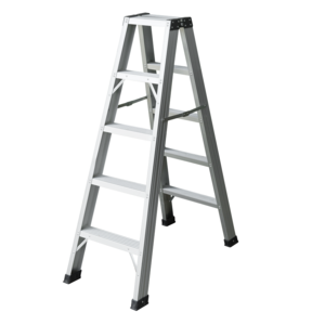 Aluminum household A frame double side step folding ladder A-frame folding aluminum ladder 5 steps wide step ladder