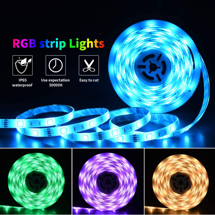 RGB App Controlled Bluetooth Led Light Strip Sync with Music Color Changing Led Lights for Bedroom