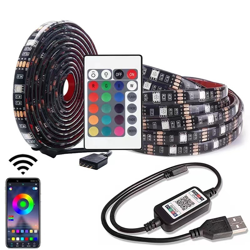 RGB App Controlled Bluetooth Led Light Strip Sync with Music Color Changing Led Lights for Bedroom