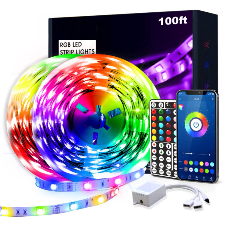 RGB App Controlled Bluetooth Led Light Strip Sync with Music Color Changing Led Lights for Bedroom