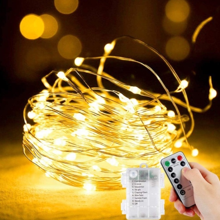 Led Fairy Remote Control Battery Operated Fairy Lights Waterproof Cooper Wire Light String