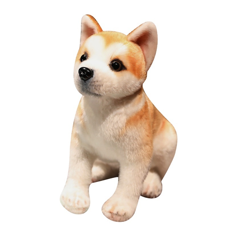 Lifelike Realistic Simulation Laying Sitting Pose Stuffed Akita Dog Japan Shiba Inu Plush Toy Animal Corgi Soft Toy kids Gift