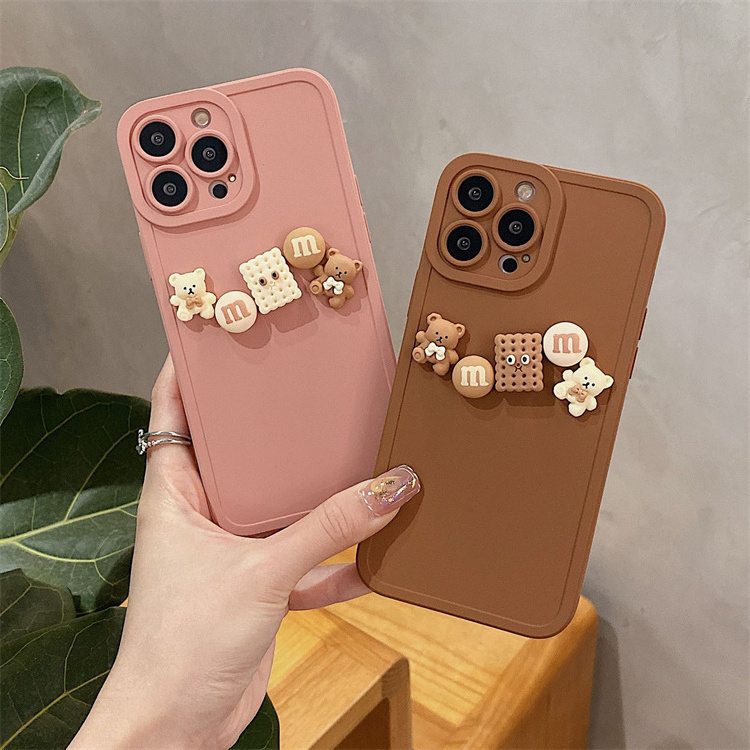 Wholesale Girl Kawaii 3D Cartoon Bear Cover Cute Anime Silicone Phone Case For iPhone 11 12 13