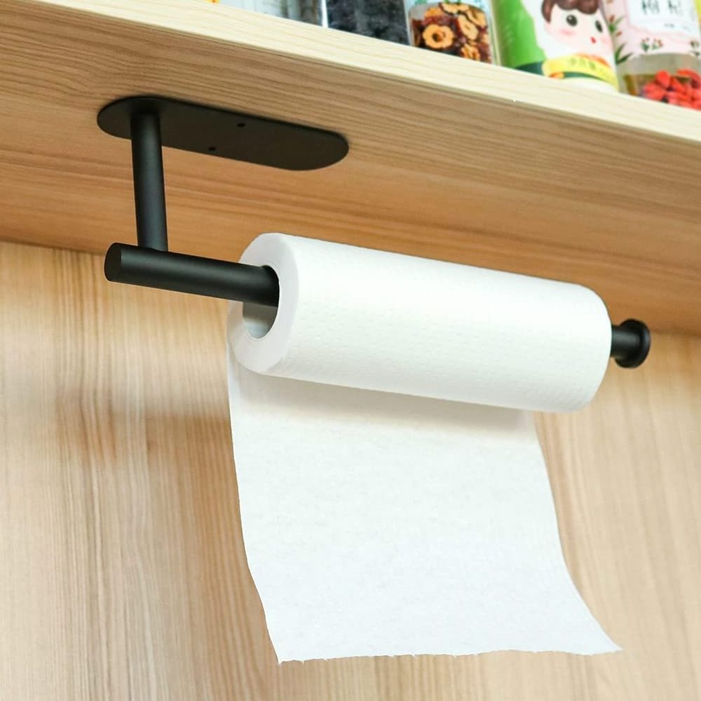 Adhesive Wall Mount Stainless Steel Paper Towel Roll Holder Under Cabinet Paper Towel Holder for Home Kitchen