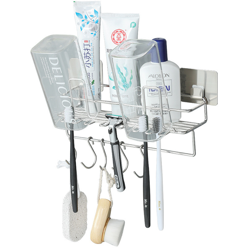 creative Stainless steel toothbrush and toothpaste  rack Storage rack Organizing rack for Bathroom