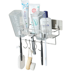 creative Stainless steel toothbrush and toothpaste  rack Storage rack Organizing rack for Bathroom