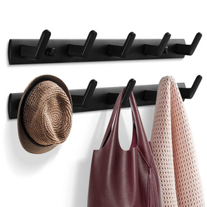 Black Coat rack hook for Hats  Wall Mounted metal Coat Rack for Bathrobe