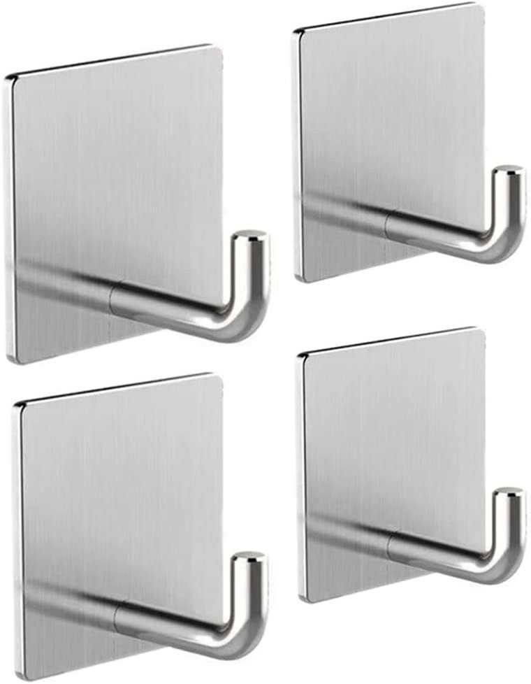 High Quality 304 Stainless Steel Wall Mounted Adhesive Hook 3m Sticky Wall Hooks Coat Hook Stainless