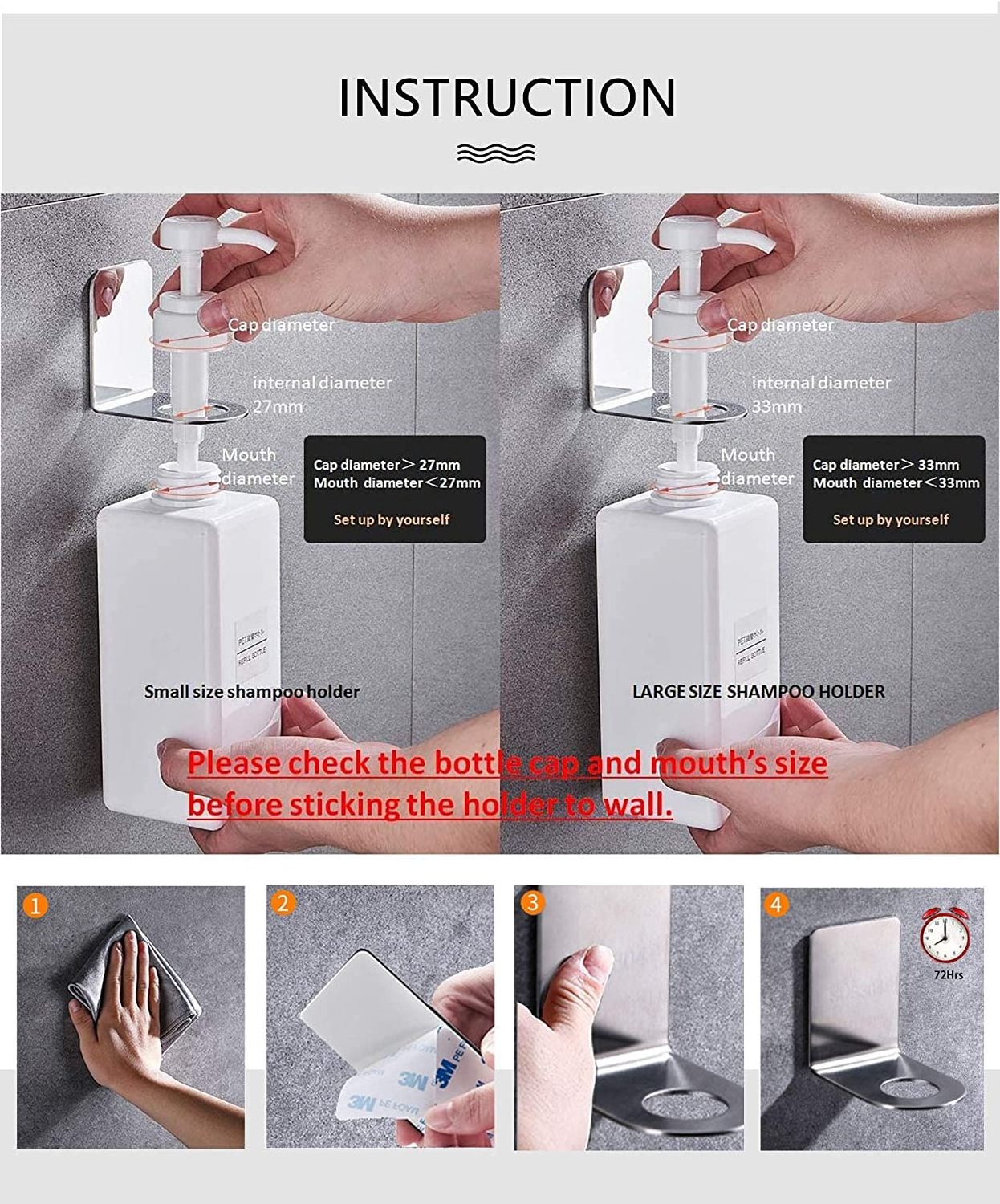 Shelf Holder For Bathroom Gel Bracket Soap Dispenser Stainless Steel Wall-mounted Liquid Wall Mounted Shampoo Hook Shower