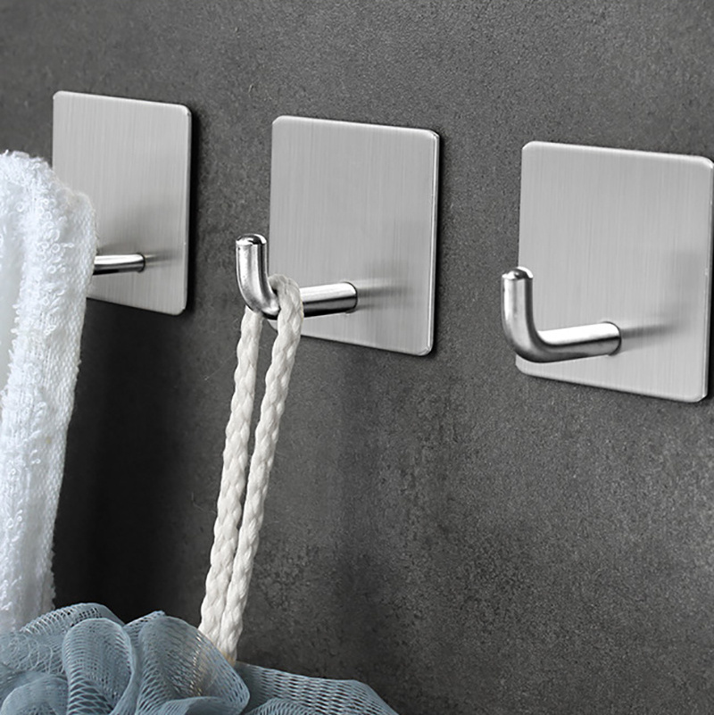 Stainless steel adhesive hook towel hook Damage Free 5kg adhesive wall hook