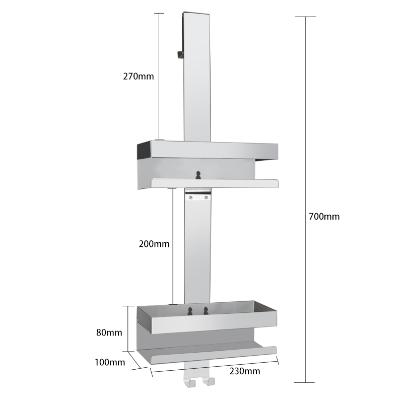 No Drill Bathroom Wall Adhesive Stainless Steel Shower Caddy Basket Shelf Tier Hanging Bathroom Rack Shelf Shower Shelf