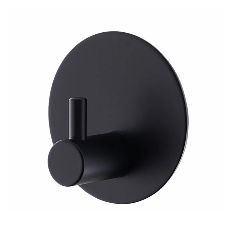 Black Wall Hooks for Clothes Stainless Steel Towel Keys Hanger Wall Mount 3M Adhesive Storage Hook  brush/self adhesive