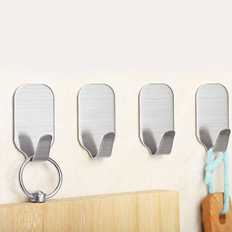 304 Stainless Steel Metal Hanging Heavy Duty Adhesive Wall Coat Hooks for Clothes