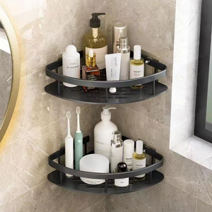 Wholesale Storage Organizer Rustproof Aluminum Adhesive Shower Caddy No Drilling Bathroom Shelf Rack