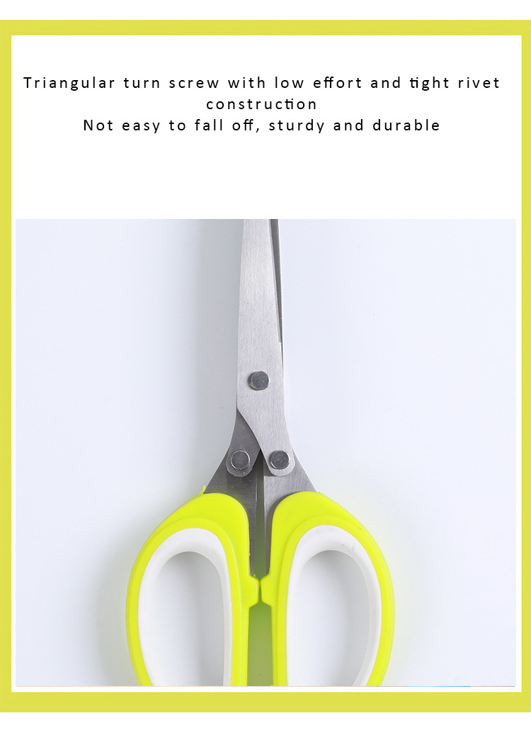 Multi-functional Stainless Steel Kitchen Knives 5 Layers Scissors Shredded Scallion Cut Herb Spices Scissors Cooking Tools