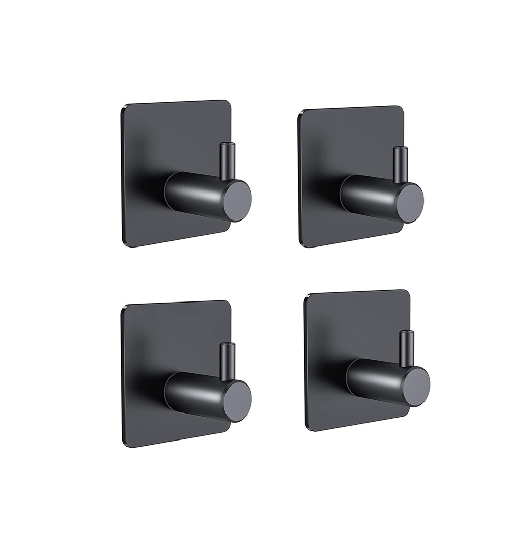 stainless steel hook towel  hook bathroom wall mounted towel hook  black self adhesive