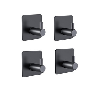 stainless steel hook towel  hook bathroom wall mounted towel hook  black self adhesive