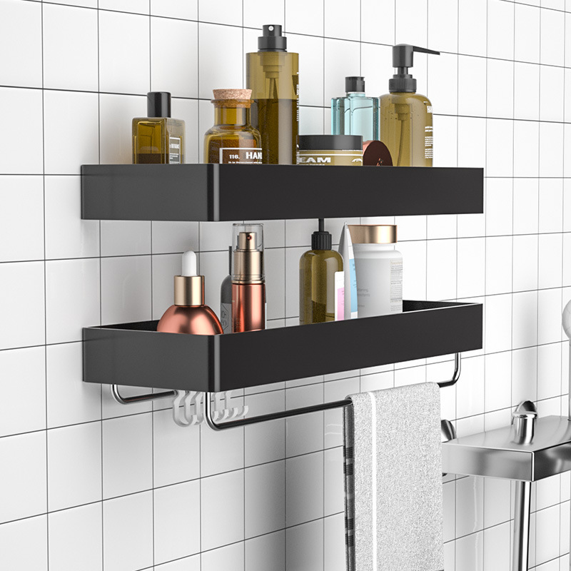 multi corner shelf bathroom without drilling  adhesive bathroom corner shelf with hooks