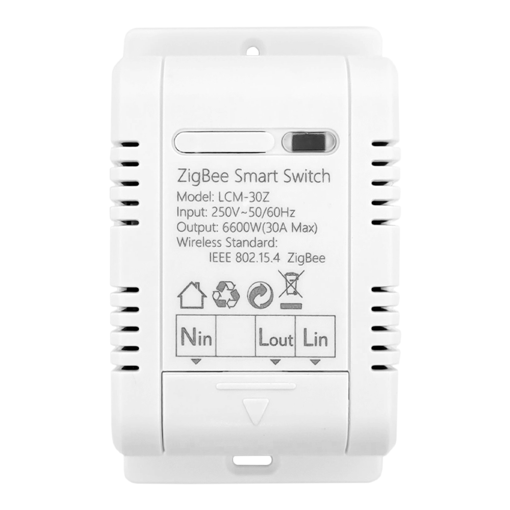 LCM-30Z Tuya Zigbee 30A Mini DIY Switch with Metering Interruptor Inteligente Wet Contact Smart Home AC Electric Circuit Breaker