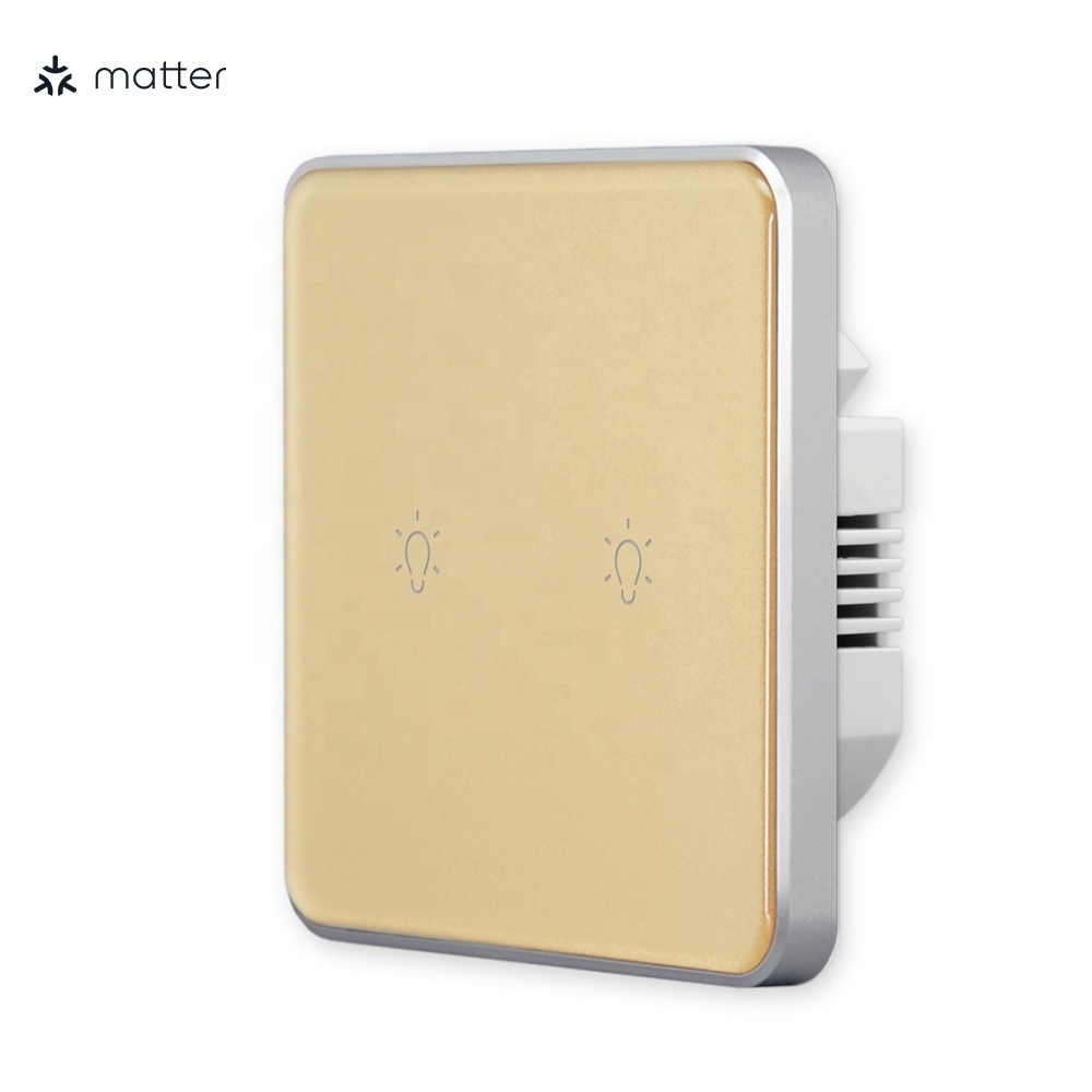 Factory Outlet Electrical Products for Home Matter over WiFi 2 Gang Smart Touch Wall Light Switch