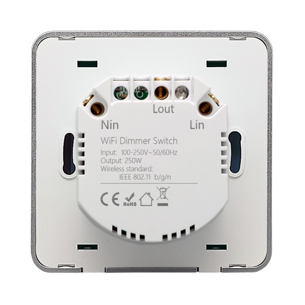 T2-W66 Rotary Dimmable Switch with LCD Screen  EU Standard Work with Smart Life Tuya WiFi Dimmer Switch for Led Bulbs